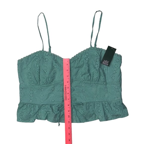 wild fable Women's Tank top Peplum Strappy Lace-Up spaghetti straps Size Large - Picture 4 of 10